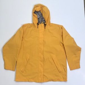 LANDS’ END Women’s Sz L (14-16) Yellow Rain Jacket